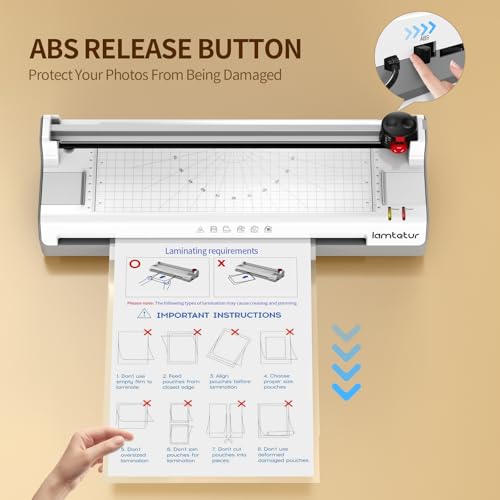 lamtetur 7-in-1 Thermal Laminator Machine 11X17 with 20 Letter Size Laminating Sheets,13inch Laminater for A3/A4/A6, Hot&Cold 2 Roller Lamination for Office Home School Teacher Use,Paper Cutter, Corner Rounder - Image 3