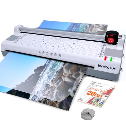 lamtetur 7-in-1 Thermal Laminator Machine 11X17 with 20 Letter Size Laminating Sheets,13inch Laminater for A3/A4/A6, Hot&Cold 2 Roller Lamination for Office Home School Teacher Use,Paper Cutter, Corner Rounder - Image 1