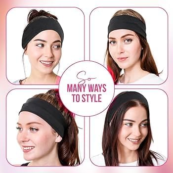 Glamyou Adjustable Elastic Headband for Women and Girls,Kids,Gym,Facial,Makeup,Yoga,Cleaning,Sports,Spa,Exercise Workout,Running Daily Use Headband Black and White (2 pcs) - Image 4
