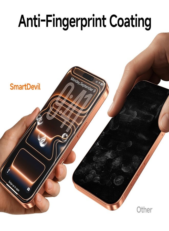 SMARTDEVIL 2 Pack Screen Protector for iPhone 17 Pro, Tempered Glass HD Clear Film, Easy Installation, Dust-Free & Bubble-Free - Image 3