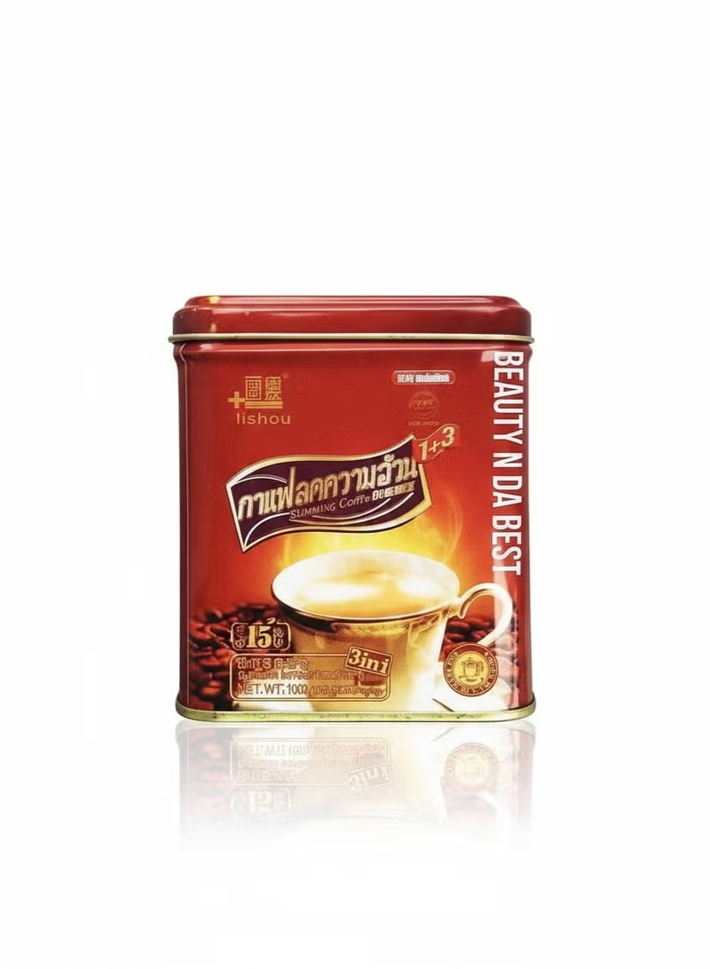 Lishou  Slimming Coffee 3 in 1 Instant Coffee Drink Mix | 15 Sachets | Beauty N Da Best Coffee | 100g Tin - Image 1