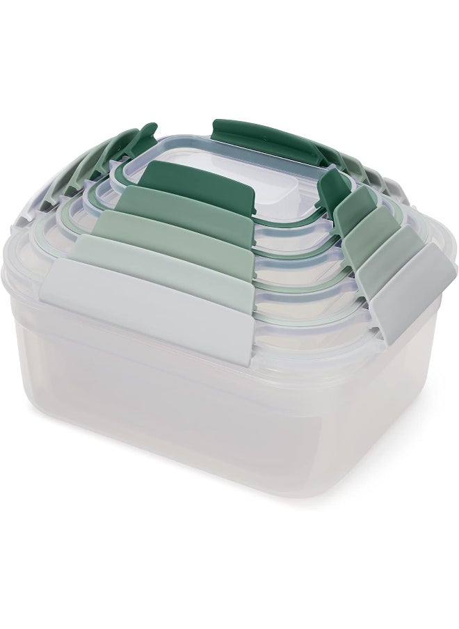 Joseph Joseph Nest Lock Plastic Food Storage Container Set with Lockable Airtight Leakproof Lids, 5 Piece, Sage  - Image 2