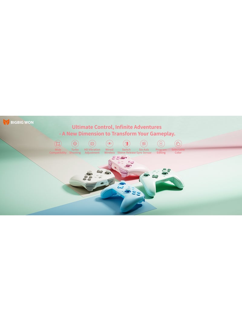 BIGBIG WON Classic Gamepad BIGBIG WON CHOCO PC Gaming Controller for Switch / PC / Android / iOS with Custom Button, 6-Axis Gyro, Dual Shock, 128-Step Macro Programming, NFC, Turbo, 850mAh Battery, One-Click Activation - Image 2