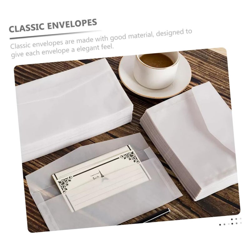 20pcs Translucent Greeting Card Envelopes For Wedding Birthday Christmas Storage - Image 3