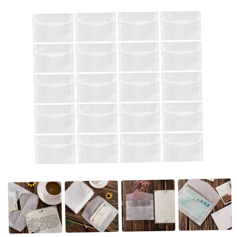 20pcs Translucent Greeting Card Envelopes For Wedding Birthday Christmas Storage - Image 4