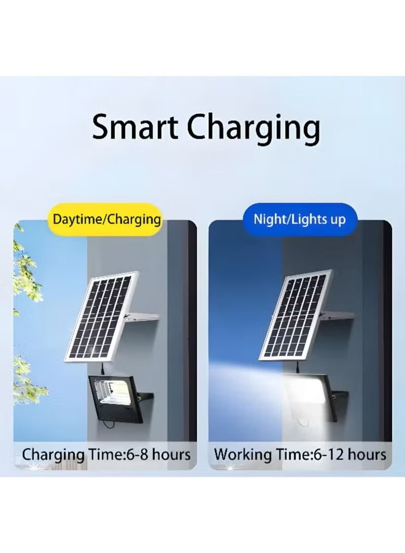 دينكس كشاف شمسي منزلي 400 وات – كشاف LED خارجي مقاوم للماء مع جهاز تحكم عن بعد، شحن USB، وبطارية 4000 مللي أمبير في الساعة - Image 3