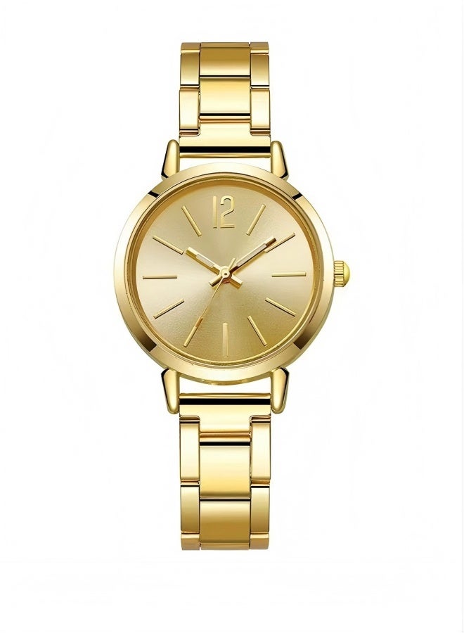 Happy D Golden Crystal Quartz Watch with Bracelet for Women, Women's Fashion Gift Set 2-Piece Set - Image 2