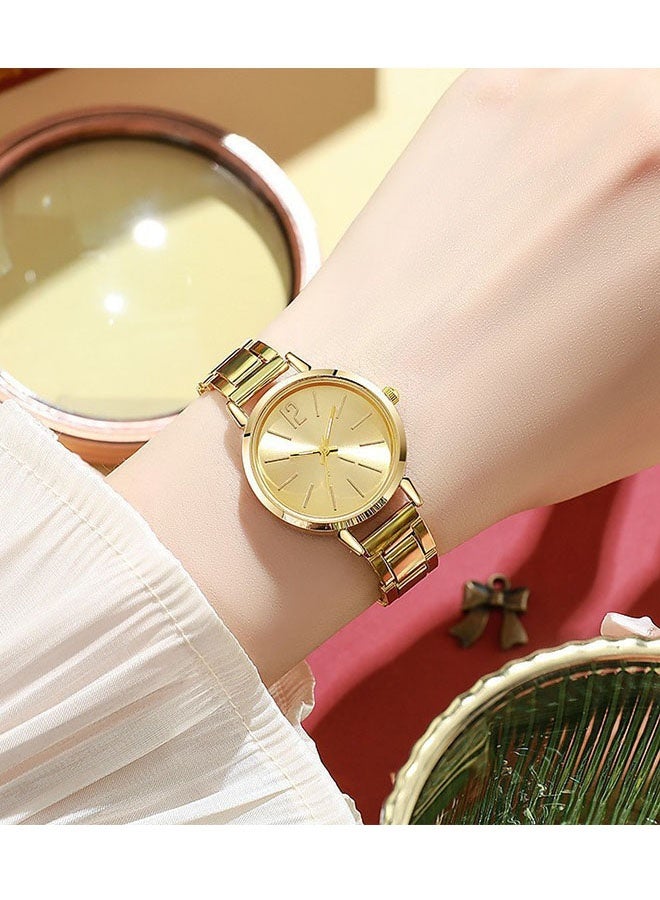 Happy D Golden Crystal Quartz Watch with Bracelet for Women, Women's Fashion Gift Set 2-Piece Set - Image 5