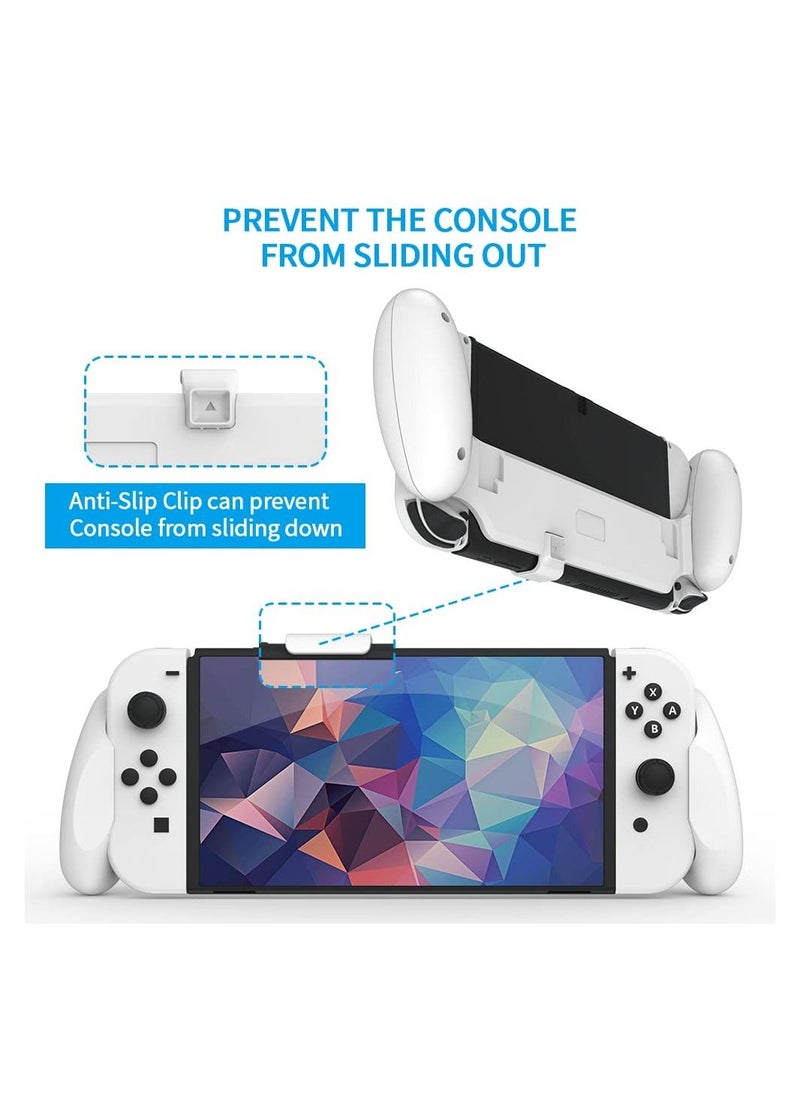 SYOSI - Switch OLED/Switch Dockable Hand Grip, Comfort Handheld Fit for Switch OLED/Switch with Specially Ergonomic Design Compatible with Nintendo Switch Grip, Supports to Connect to The TV(White) - Image 1