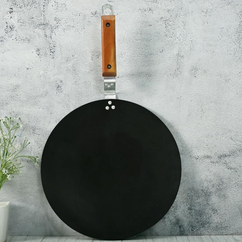Add2Cart 25.4 cm Wooden Handle Iron Concave Tawas, Roti Tawas, and Dosa Tawas - Image 4