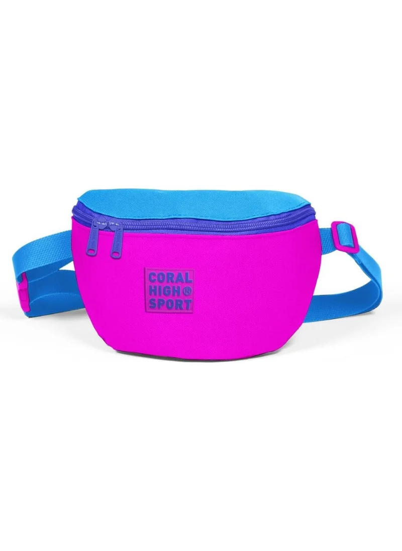 CORAL HIGH Sport Pink Blue Two Compartment Waist Bag 22617