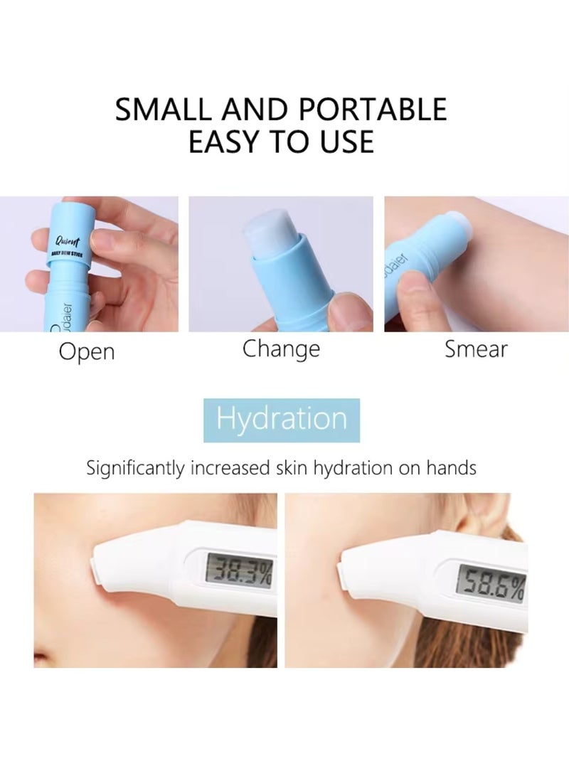 pudaier Daily Dew Moisturizing Stick Deep Hydrating Creamy Texture Non Sticky Moisturize Daily Cream Stick Multi Use Balm Stick Hydrating Primer Brightens and Glow Skin Makeup Stick Yellow - Image 4