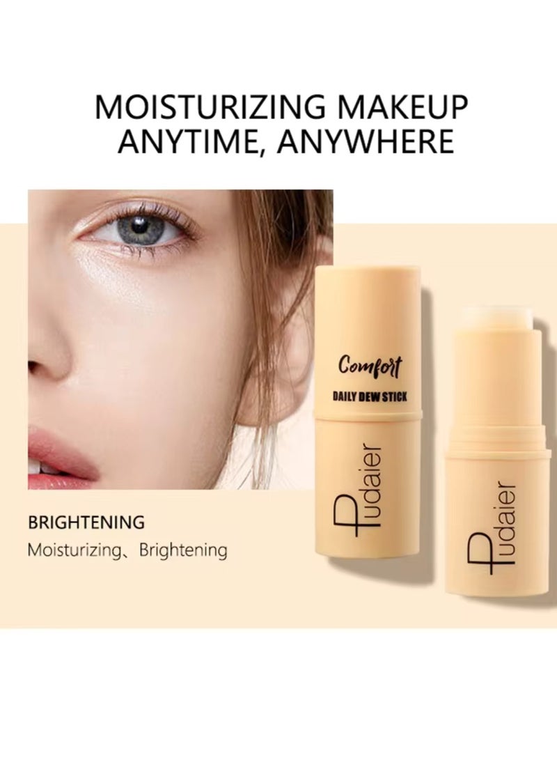 pudaier Daily Dew Moisturizing Stick Deep Hydrating Creamy Texture Non Sticky Moisturize Daily Cream Stick Multi Use Balm Stick Hydrating Primer Brightens and Glow Skin Makeup Stick Yellow - Image 2