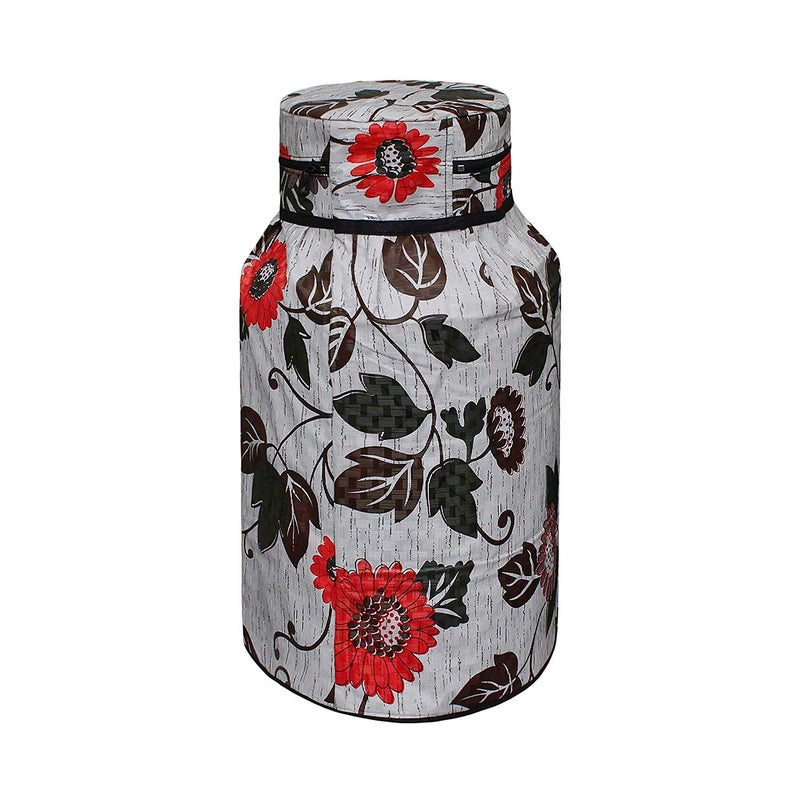 Decorly Furnishing Decorly Furnishing Printed Waterproof and Dustrproof Kitchen Gas Cylinder Cover Grey  - Image 1