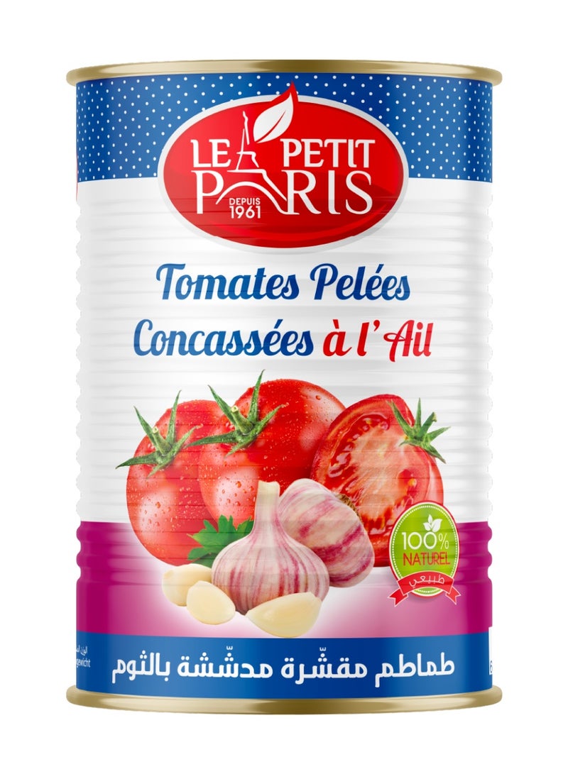 LE PETIT PARIS Crushed Tomatoes with Garlic | 400g | Canned Tomato Base for Cooking,