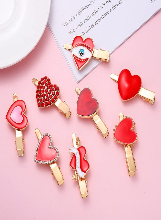 CEALXHENY 8PCS Heart Hair Clips for Women Girls Valentine's Red Heart Hairpins Gifts (8PCS Various Clip) - Image 4