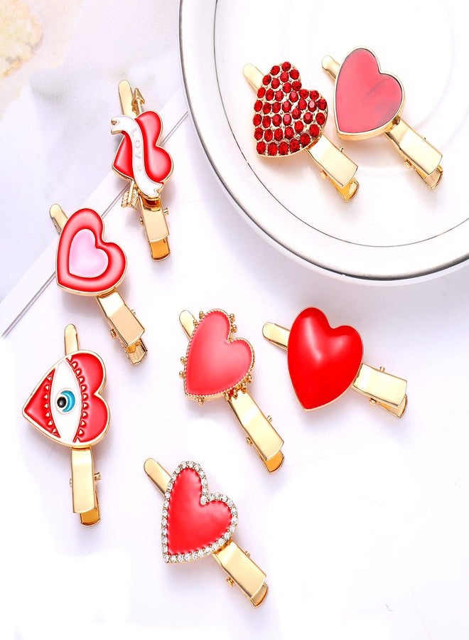CEALXHENY 8PCS Heart Hair Clips for Women Girls Valentine's Red Heart Hairpins Gifts (8PCS Various Clip) - Image 5