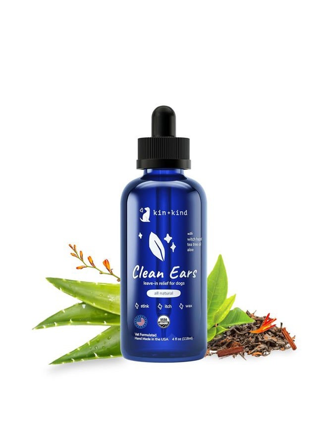 Kin+Kind, Clean Ears, Dog Ear Cleanser, 4 fl oz (118 ml) - Image 1