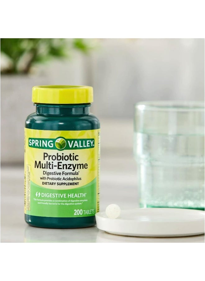 Spring Valley Multi-Enzyme Probiotic 200 Tablets