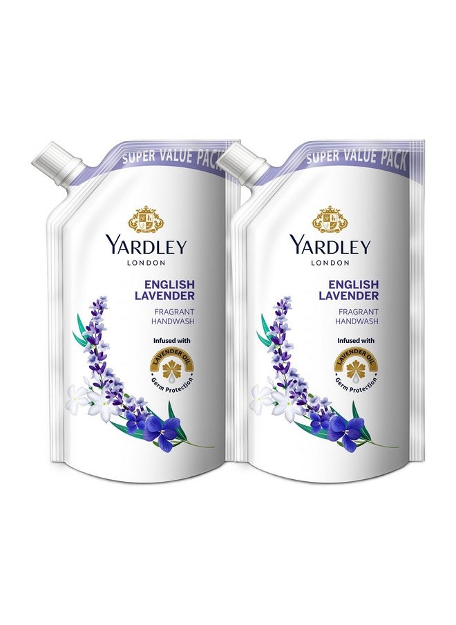 Yardley London English Lavender 675Ml Pack Of 2 Fragrant Handwash| Infused With Pure Lavender Oil| Germ Protection| For Soft & Fragrant Skin  - Image 1