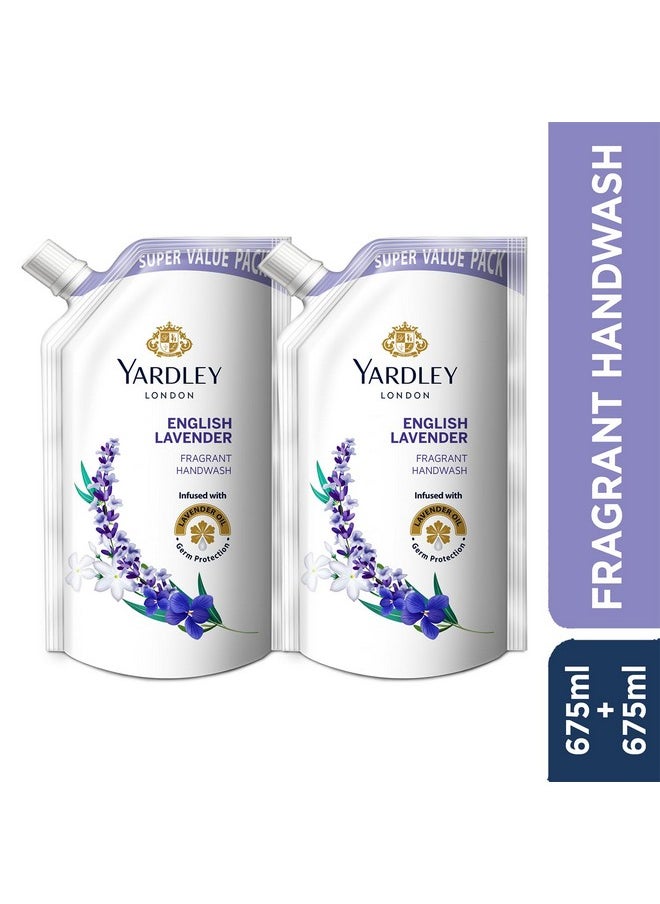 Yardley London English Lavender 675Ml Pack Of 2 Fragrant Handwash| Infused With Pure Lavender Oil| Germ Protection| For Soft & Fragrant Skin  - Image 2