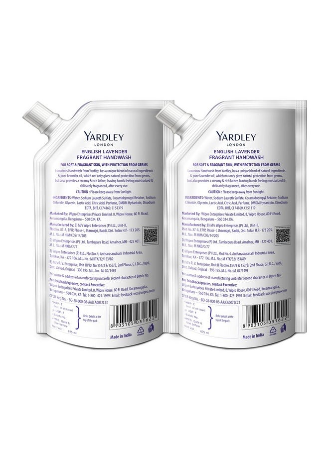 Yardley London English Lavender 675Ml Pack Of 2 Fragrant Handwash| Infused With Pure Lavender Oil| Germ Protection| For Soft & Fragrant Skin  - Image 3