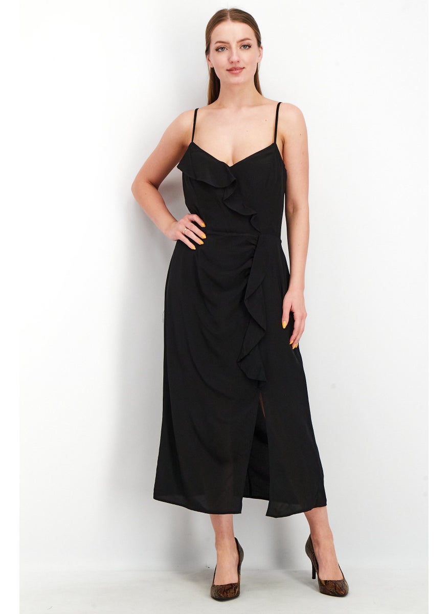 PARKER Women Solid Sleeveless Mini Dress, Black  - Image 1