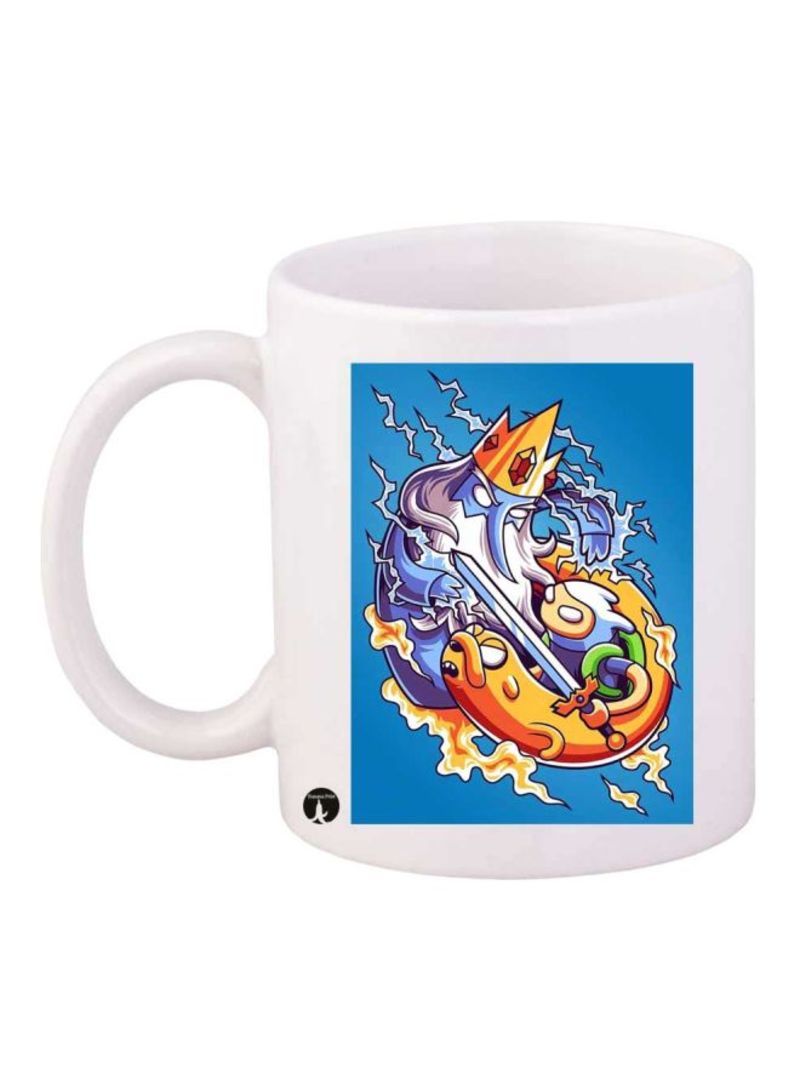 RKN Adventure Time Printed Mug White/Blue/Yellow Standard Size