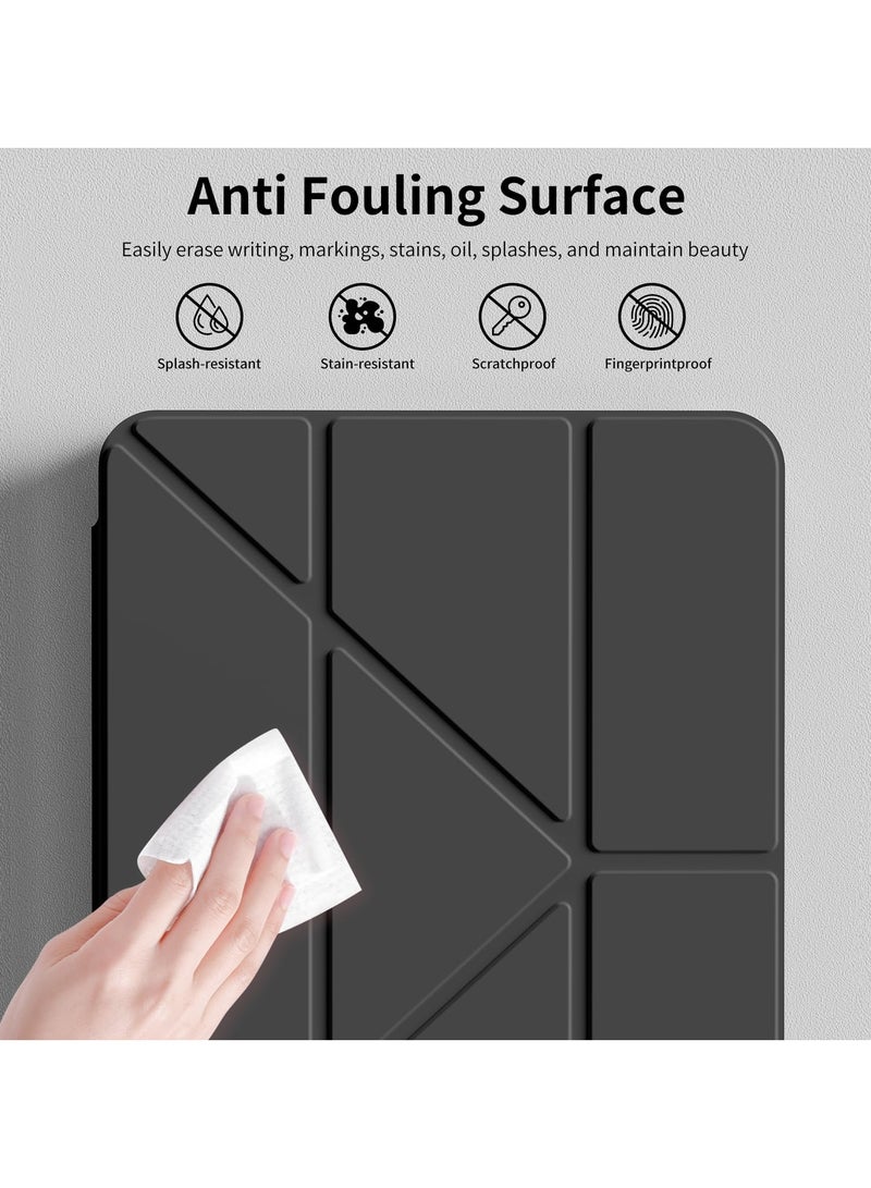 for iPad Air 13 inch (24/25) / ipad Pro 12.9 inch (22/21/20/18) Case Cover， Triple Fold Y-shaped Design, Multi Angle, Leather Tablet Cover With Pen Slot, Automatic Wake-up/sleep, Black - Image 2