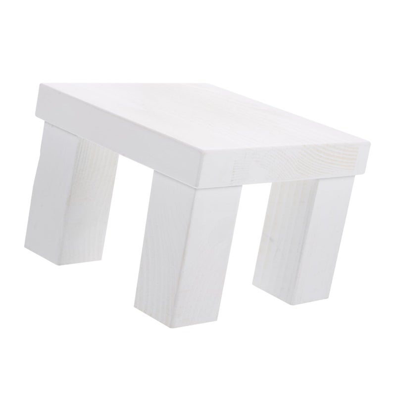 Mini Wooden Stool Natural Finish Photography Prop Newborn Photoshoot Decorative Bench - Image 2