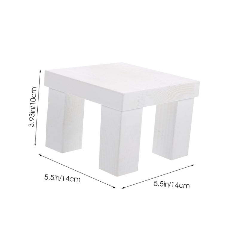 Mini Wooden Stool Natural Finish Photography Prop Newborn Photoshoot Decorative Bench - Image 4