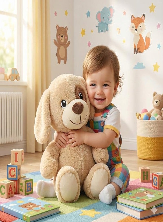 STRIDERS لعبة كلب فروي بال من ستريدرز، مقاس 14 بوصة، فائقة النعومة، بلون بيج، مع رقعة عين، لعبة قطيفة ناعمة ورفيق مثالي للأطفال - Image 5