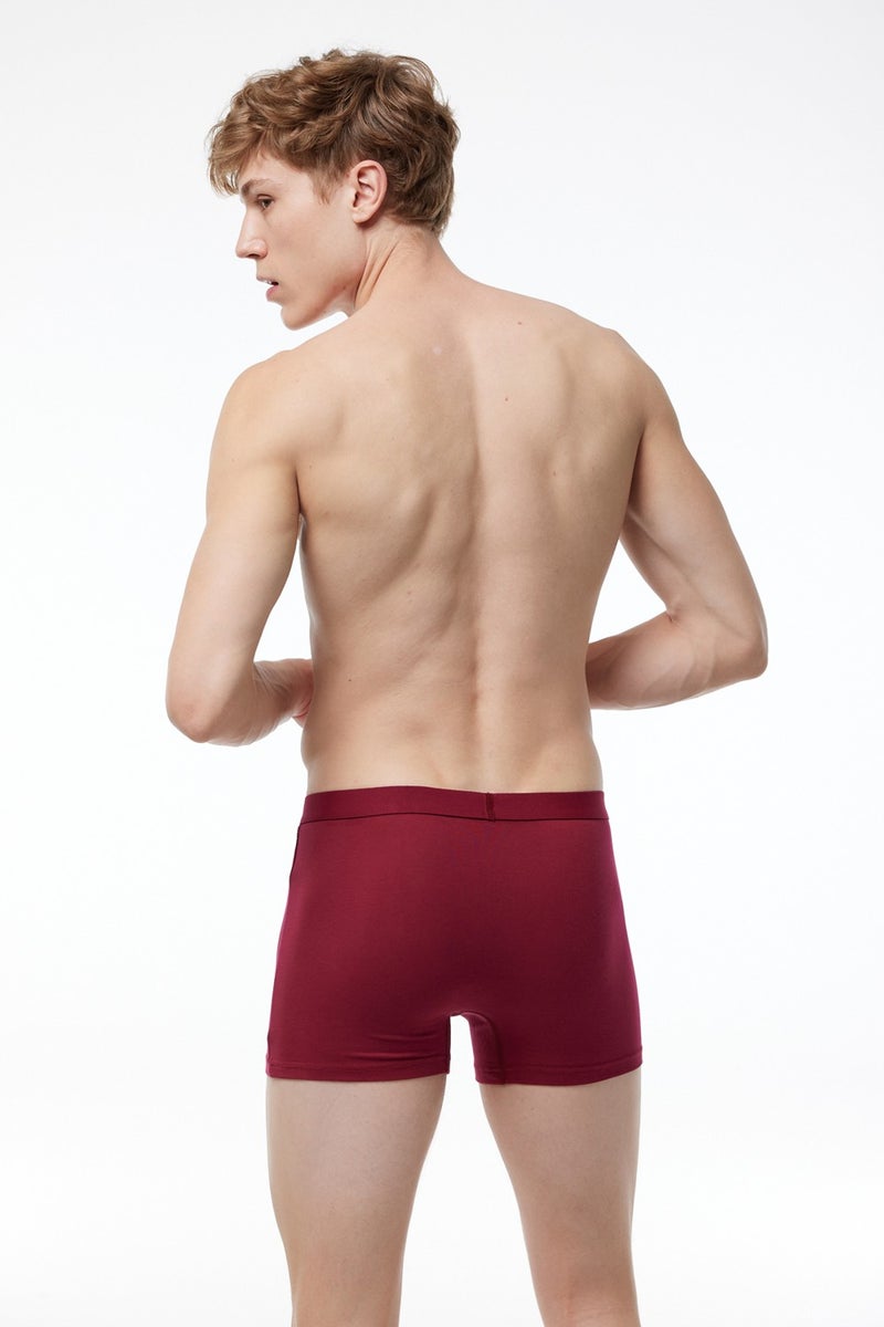 Malabadi Men's Claret Red 3 Piece Cotton Elastane Boxer 3M075  - Image 3