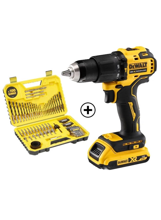 Dewalt Brushless Cordless Hammer Drill Driver with Batteries and Charger (18 V) - Image 1