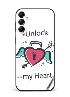 Protective Case Cover For Samsung Galaxy A14 5G/A14 Unlock My Heart Design Multicolour