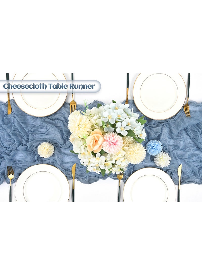 PYC Cheesecloth Table Runner, 118 x 35in" Rustic Gauze Boho Wedding Table Runner Decoration, Vintage Table Centerpieces, Table Cloth, for Wedding Reception Bridal Shower Birthday  - Image 2