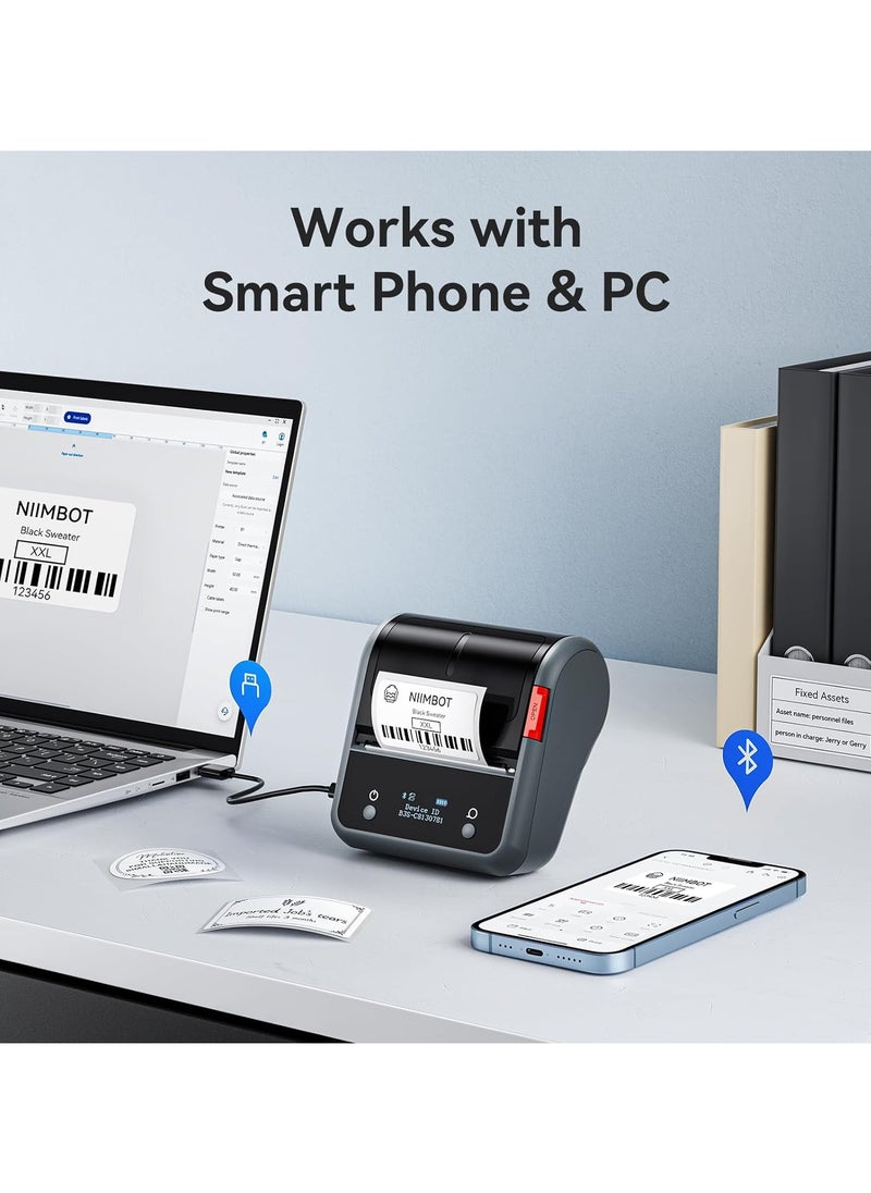 NIIMBOT - B3S Thermal Label Maker Machine, Inkless Label Printer with 20-75mm Print Width, Portable Bluetooth Thermal Label Maker with 1 Roll 70*40mm White Tape, Great for Clothing, Barcode, Supermarket, Retail Store and Home Printing Barcodes & Small Business - Image 1