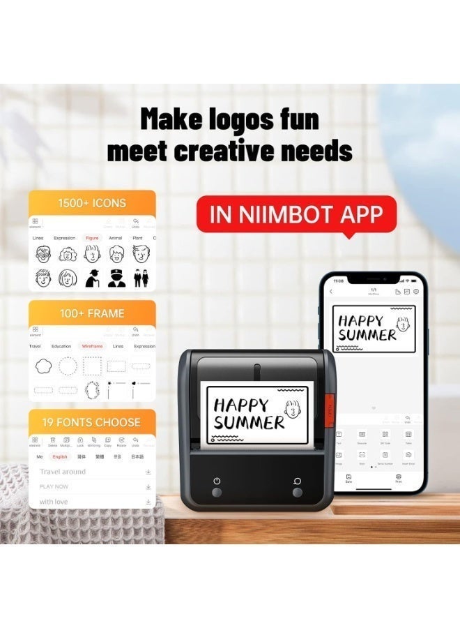 NIIMBOT B3S Thermal Label Maker Machine, Inkless Label Printer with 20-75mm Print Width, Portable Bluetooth Thermal Label Maker with 1 Roll 70*40mm White Tape, Great for Clothing, Barcode, Supermarket, Retail Store and Home Printing Barcodes & Small Business - Image 5