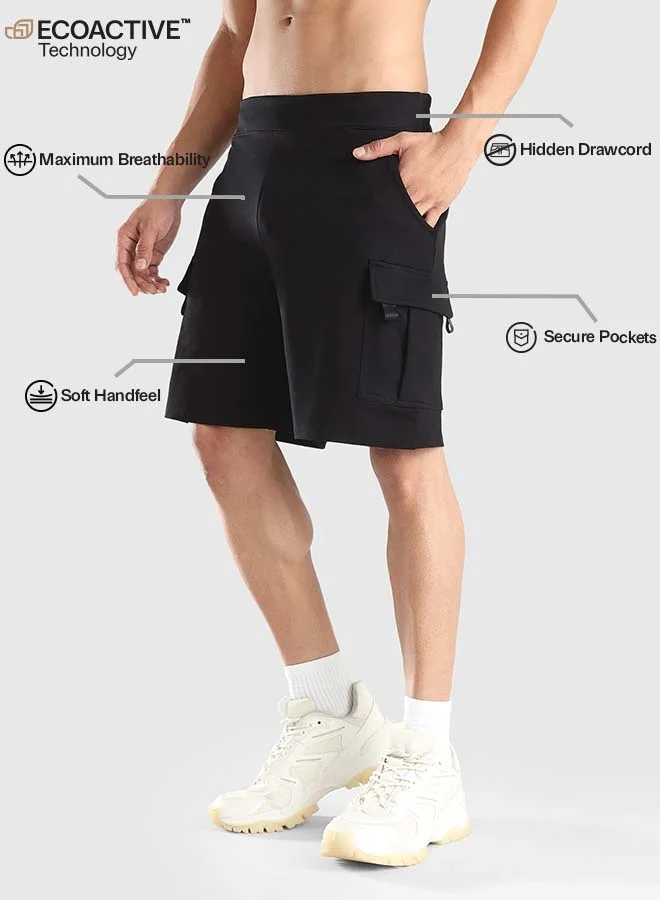 Musclemind Black Men's Cargo Shorts for Men | Best Price UAE