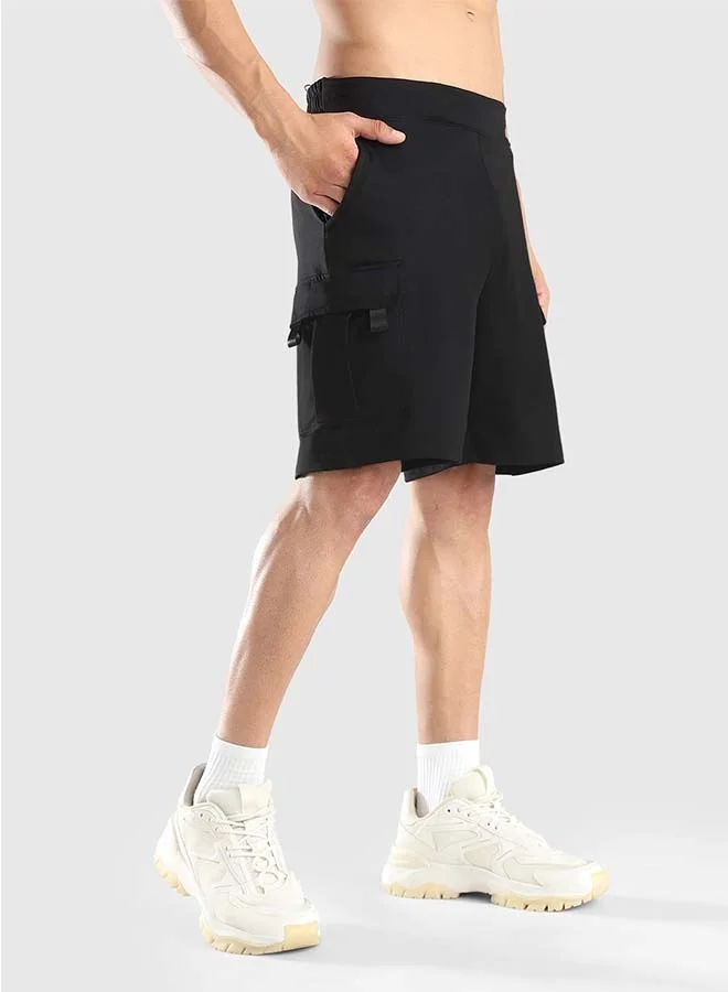 Musclemind Black Men's Cargo Shorts for Men | Best Price UAE