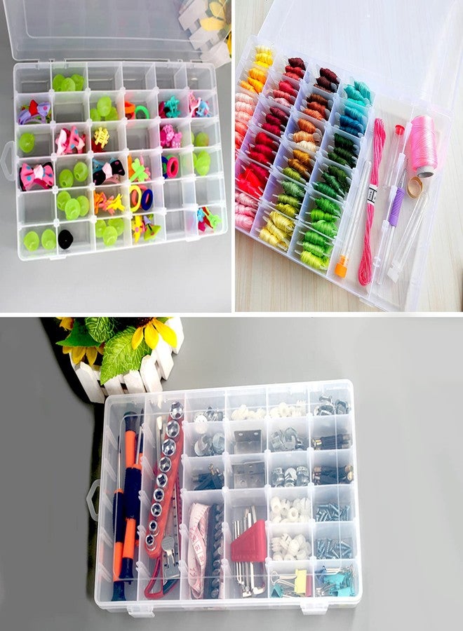 Odowalker 5Pack 36 Grids Clear Plastic Organizer Box with Adjustable Dividers Storage Container Jewelry Box for Beads Art Crafts Pieces Letter Board Fishing Tackles Rock Collection with 2000pcs Label Stickers - Image 4