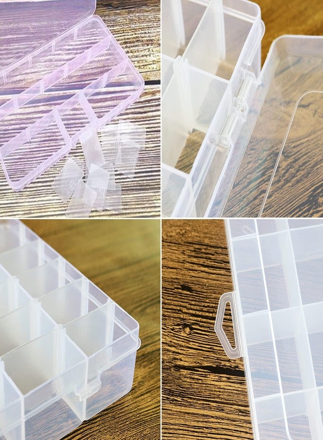 Odowalker 5Pack 36 Grids Clear Plastic Organizer Box with Adjustable Dividers Storage Container Jewelry Box for Beads Art Crafts Pieces Letter Board Fishing Tackles Rock Collection with 2000pcs Label Stickers - Image 3