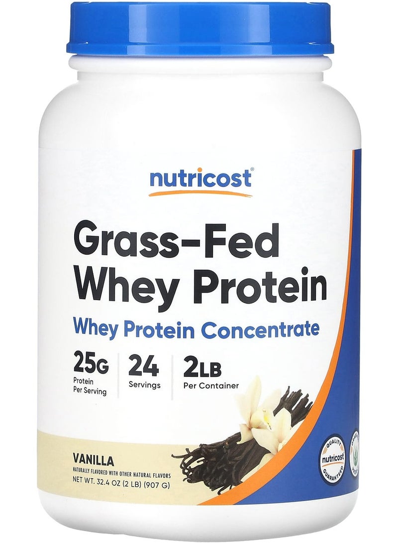Nutricost Grass-Fed Whey Protein Concentrate, Vanilla, 2 lb (907 g)