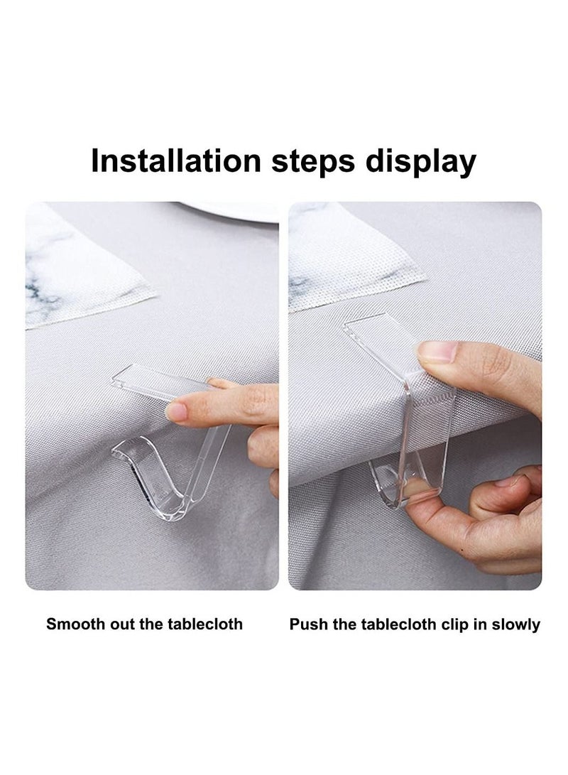 KASTWAVE 24 Pieces Plastic Tablecloth Clips, Table Cloth Clamps, Transparent Table Cover Holder, Clear Table Clips for Outside, Picnics, Weddings, Camping, Restaurant (Large) - Image 3