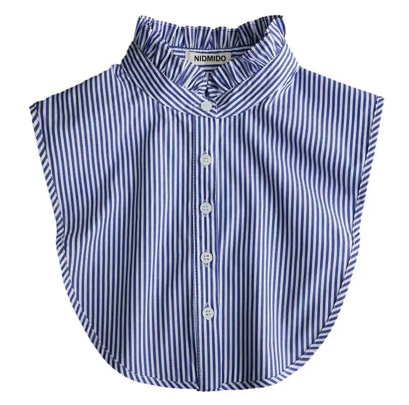 NIDMIDO Women Ruffle Mock Neck Detachable Half Blouse Shirts Fake Collar Dickey Collar Faux False Collar for Girls - Image 1