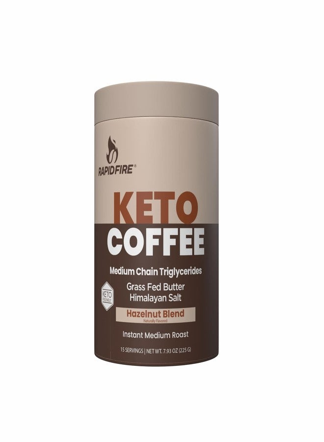 Rapid Fire Hazelnut Instant Coffee with MCT Oil & Grass-Fed Butter - Energy, Focus & Metabolism Support - Low Sugar Functional Coffee Mix - Keto & Low-Carb Friendly - 15 Servings - Image 1