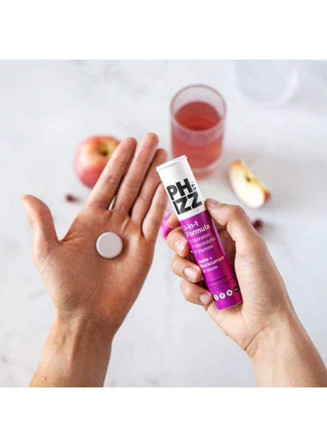 PHIZZ Daily  3-in-1 - Hydration- Elctrolytes -Vitamins Apple Blackcurrant 20 Effervescent Tablets - Image 4