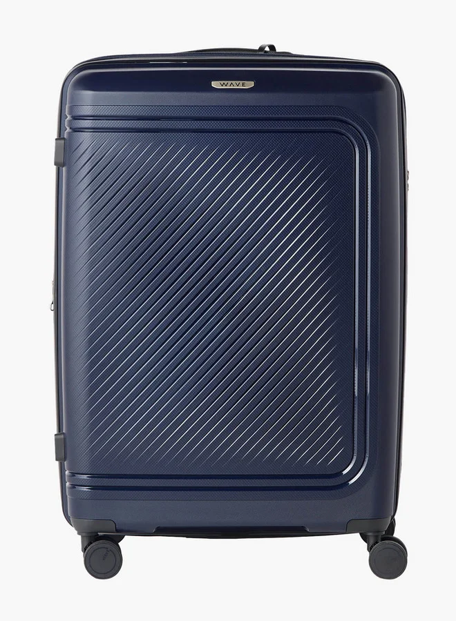 Wave Men Textured 3-Piece Hardcase Trolley Bag with Retractable Handle Set Set-3 - 20-24-28