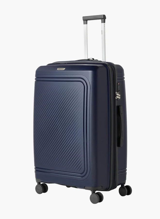 Wave Men Textured 3-Piece Hardcase Trolley Bag with Retractable Handle Set Set-3 - 20-24-28