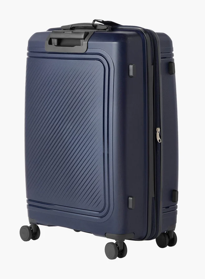 Wave Men Textured 3-Piece Hardcase Trolley Bag with Retractable Handle Set Set-3 - 20-24-28